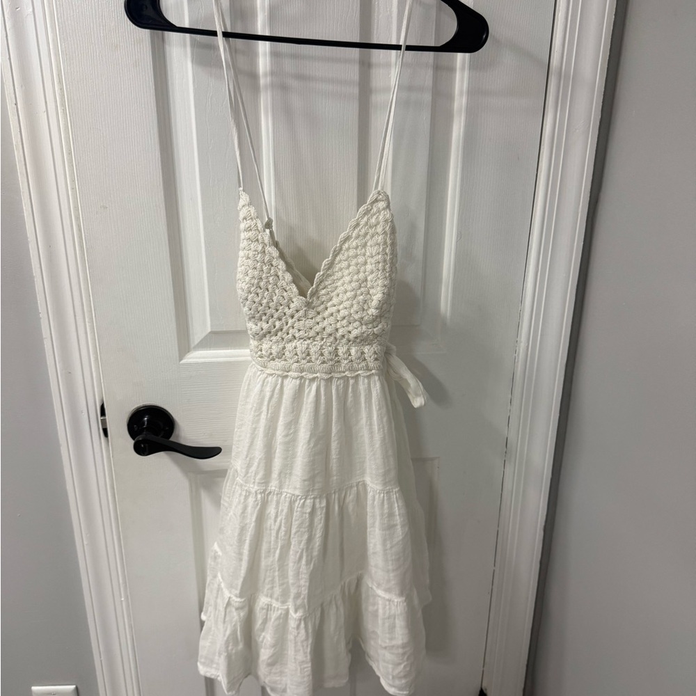 Aerie size large White Crochet Top Dress - Picture 2 of 8